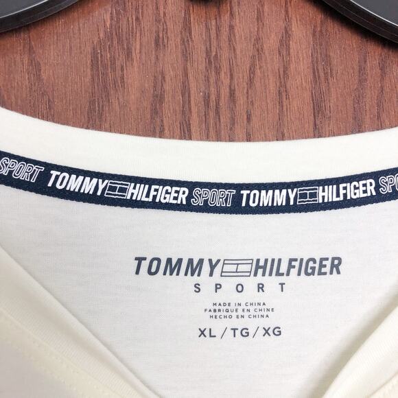TOMMY HILFIGER SPORT Womens Varsity Graphic T-Shirt XL White Boyfriend Fit NWT - Picture 6 of 12